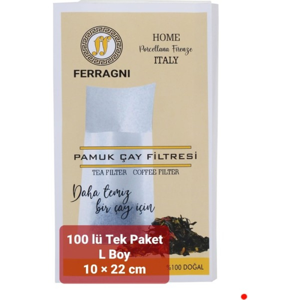 FERRAGNI Home Porcellana Firenze Çay Demleme Poşeti (Çay Filtresi) 10*22 Cm( L Boy) Tek Paket (100 Adet) Çay Fiyatı