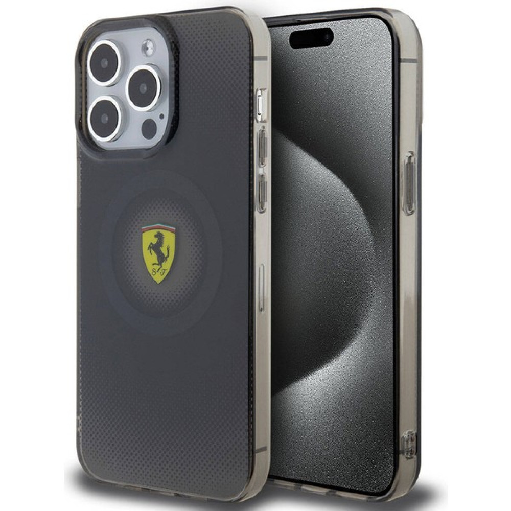 Ferrari iPhone 15 Pro Max Kılıf Ferrari Orjinal Lisanslı Magsafe Şarjlı Parçalanan Noktalar Desenli Siyah Cep Telefonu Kılıfı Fiyatı