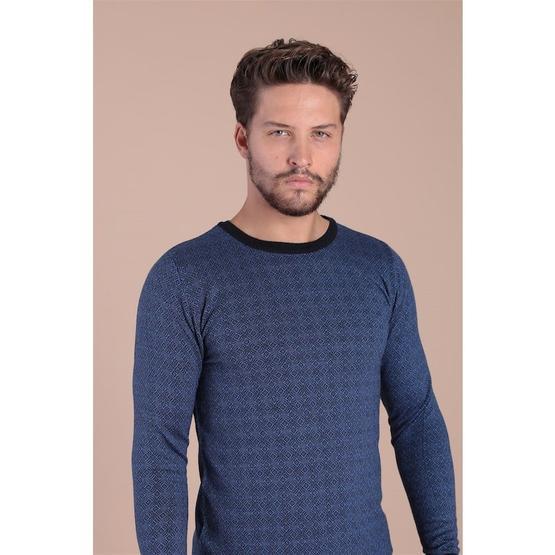 Ferraro 3981 Lacivert Bisiklet Yaka Superfine Yün Erkek Kazak