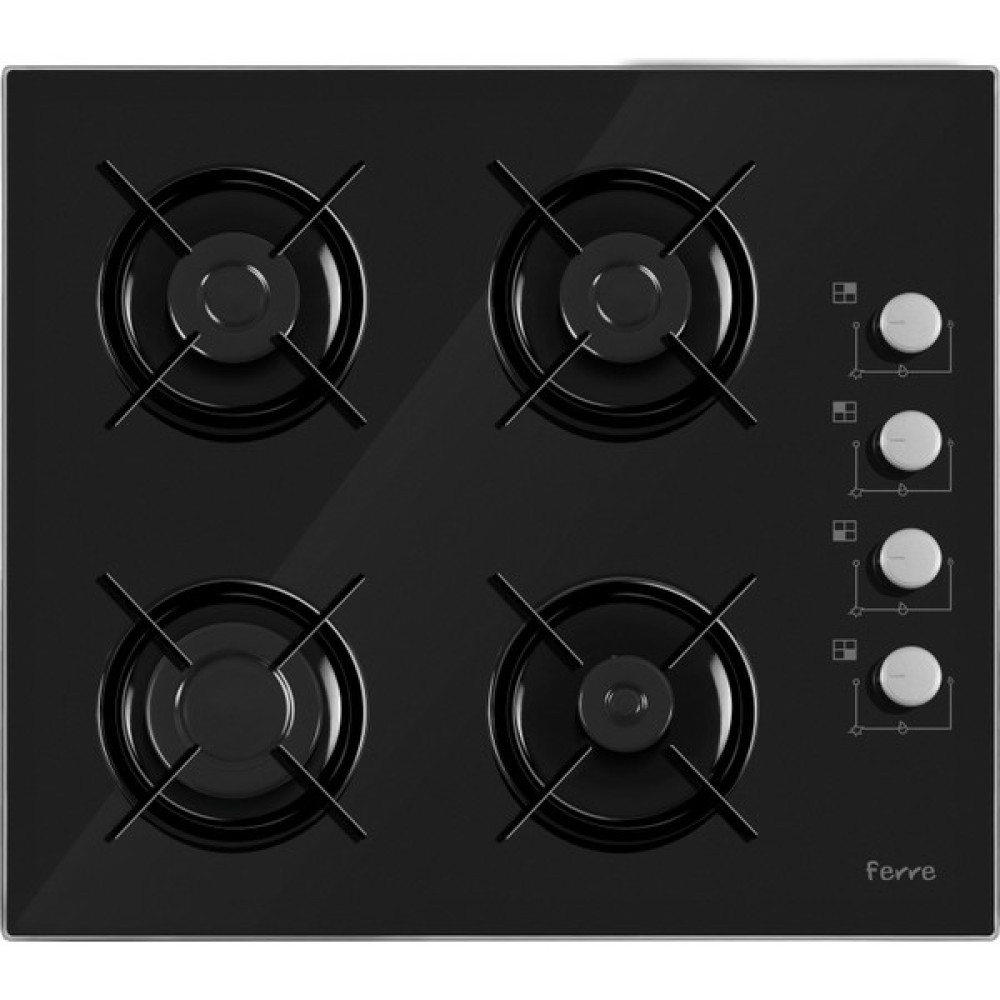 Ferre 2140 Siyah 60 cm Emaye Izgaralı Cam Ocak - Doğalgaz Ocaklar Fiyatı