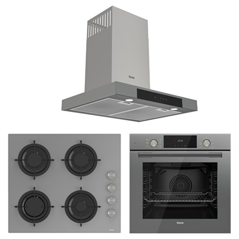Ferre Flowart Serisi Gri Mega Ankastre Set (D102 - Cs208 - Oms63Cpr) Ankastre Setler Fiyatı