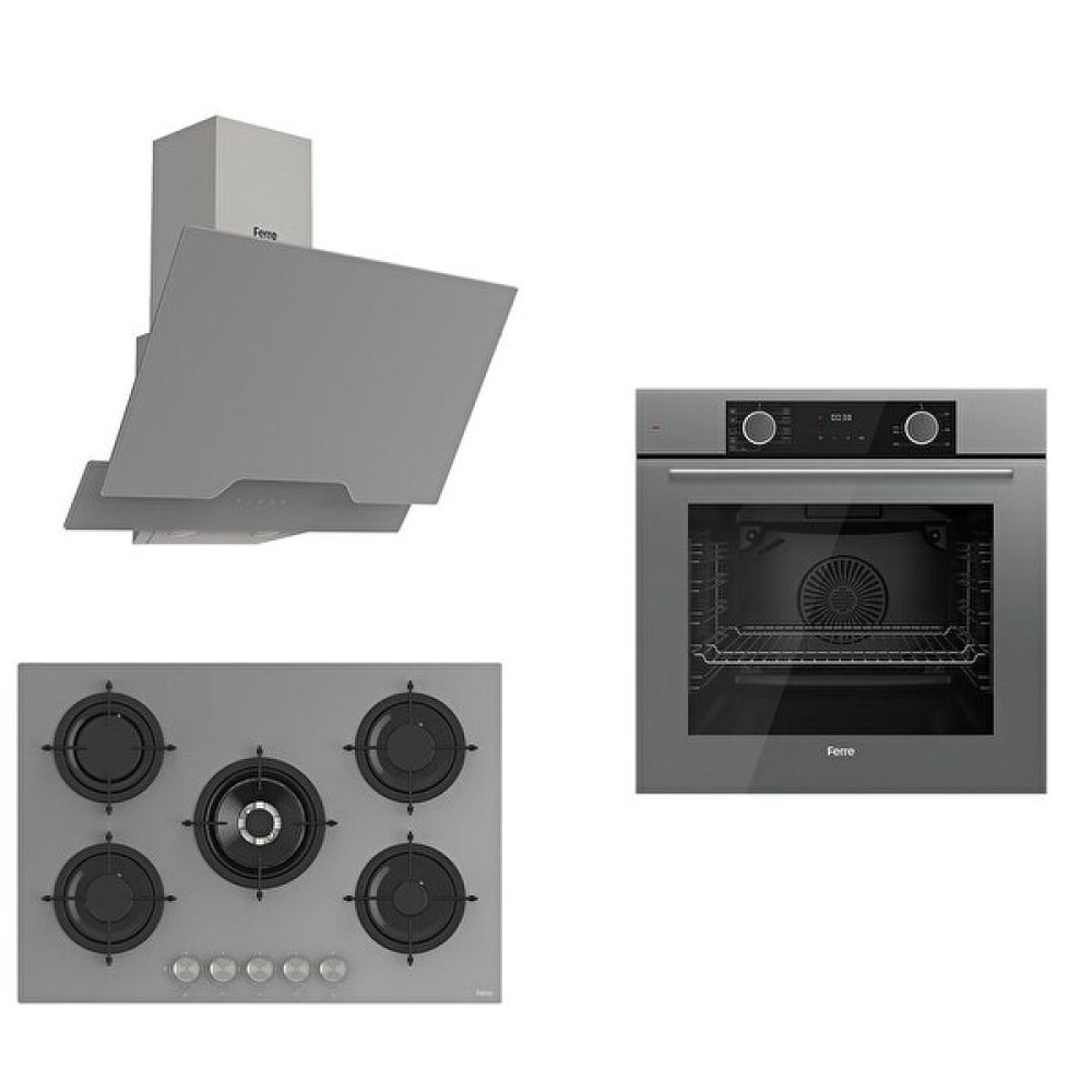 Ferre Fryart Rs Serisi Gri Cam Ankastre Set (Xe63Cpr + Rs038 + D065) Ankastre Setler Fiyatı