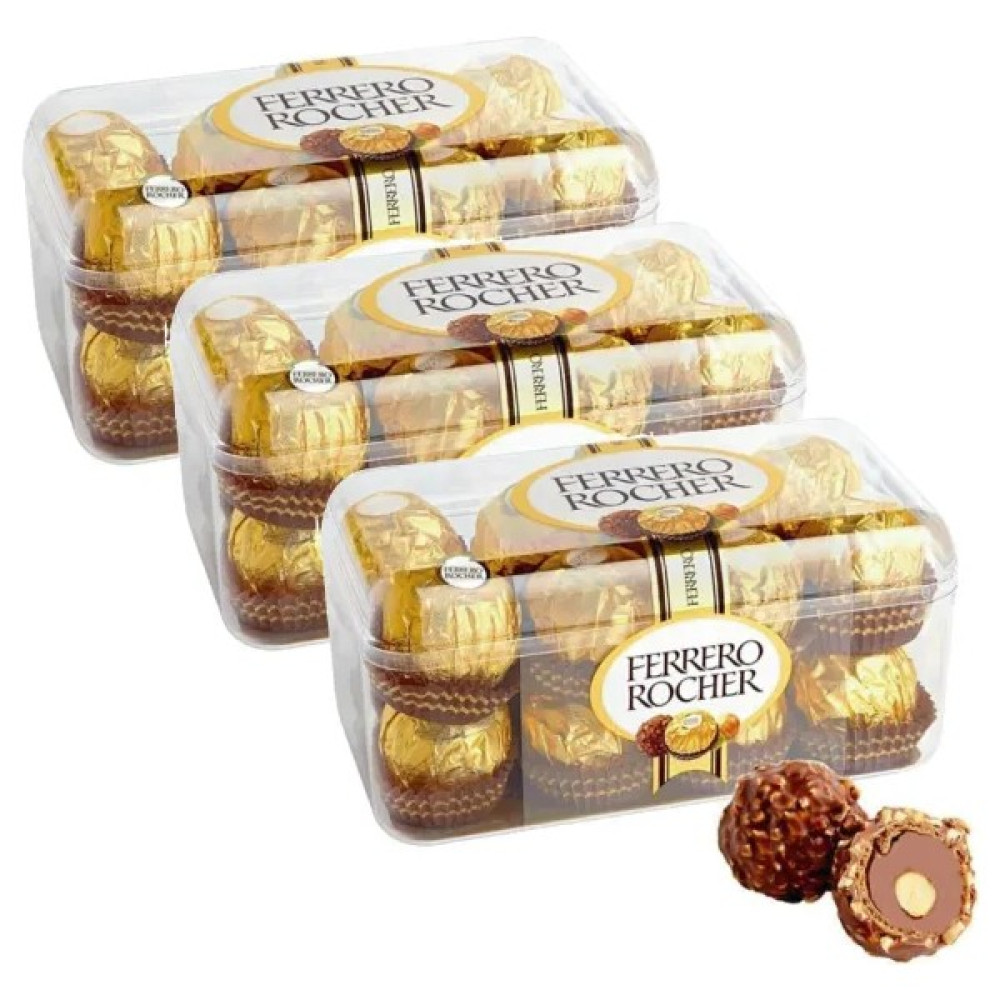 Ferrero Rocher T16 Fındıklı Truffle 16 Lı Çikolata Gold Rocher 200 gr x 3 Paket Çikolata ve Gofret Fiyatı