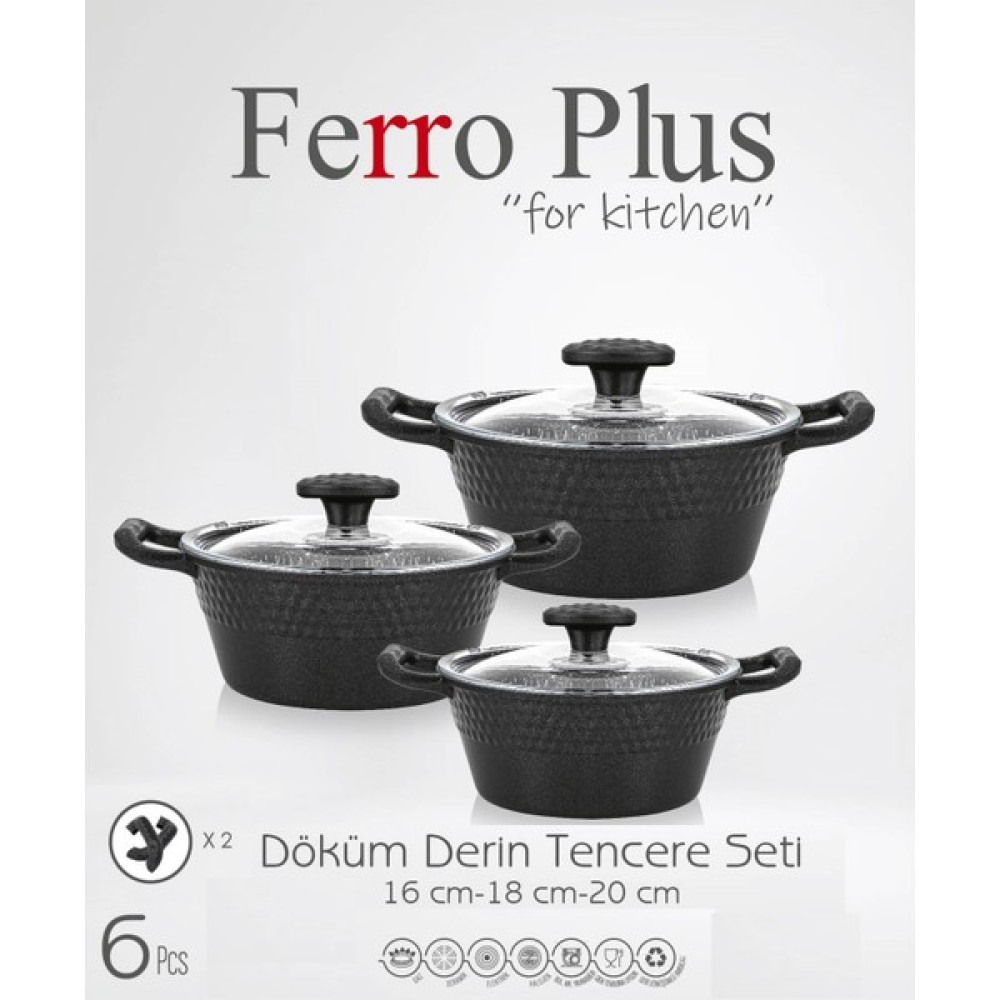 Ferro Plus Elmas Serisi 6 Parça Mini Tencere Seti Tencereler Fiyatı