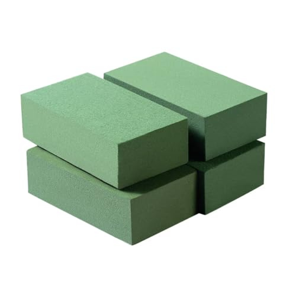 Fessary Floral Foam Blocks 5.5x3.1x1.7 Inch Dried and Wet Flower Foam for Floral Arrangement Supplies,Green Foam Bricks Floral for DIY Crafts Weddings 4 Pack