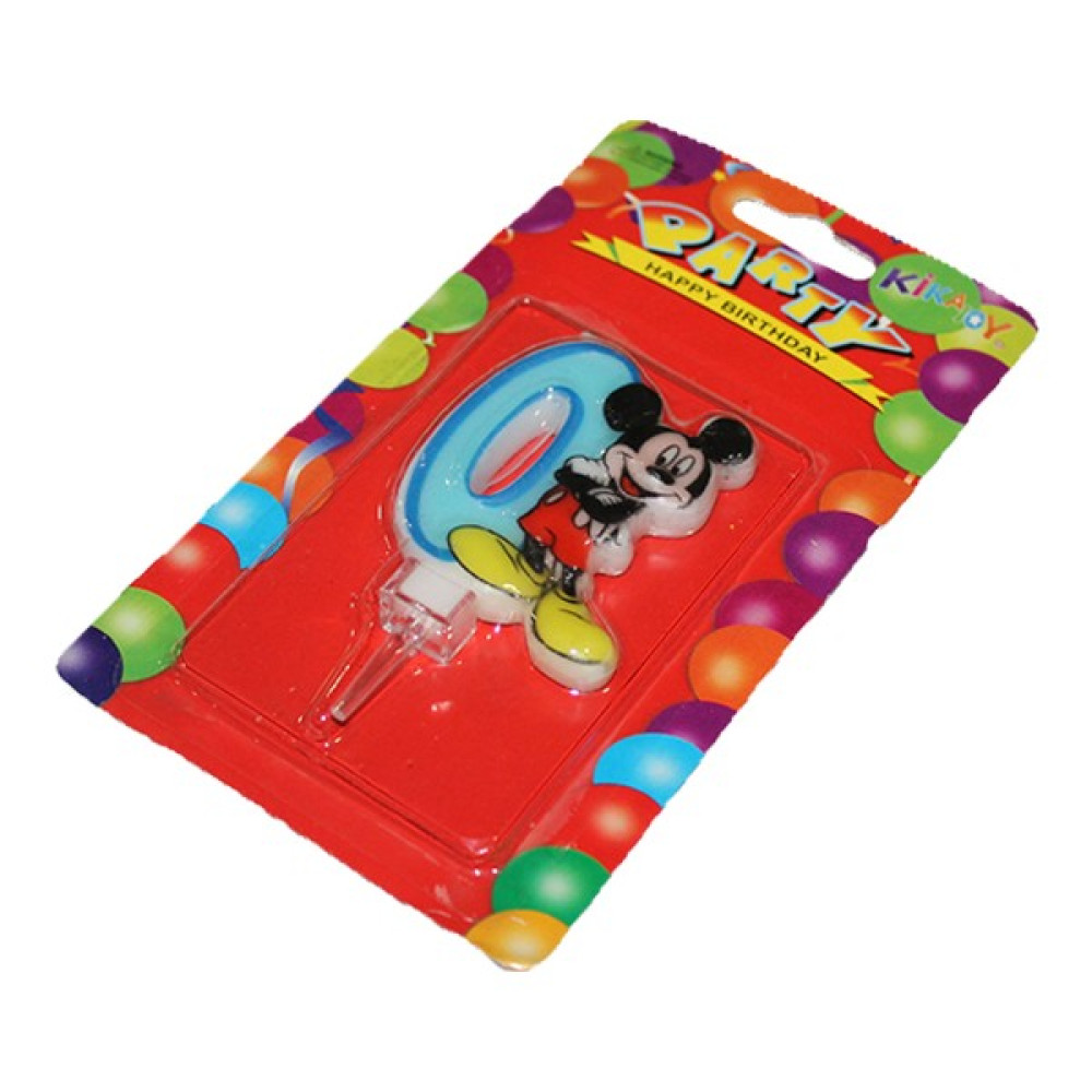 Festivall 0 Yaş Mickey Mouse Rakam Mum - Mavi - 1 Adet Dekoratif Mum Fiyatı