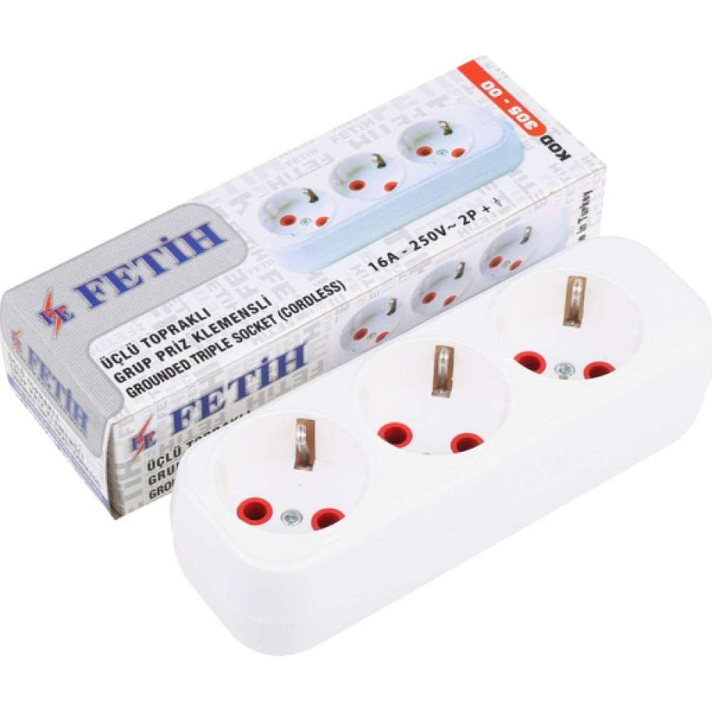 Fetih elektrik Fetih 3 Lü Kablosuz Klemensli 305 Prizler Fiyatı