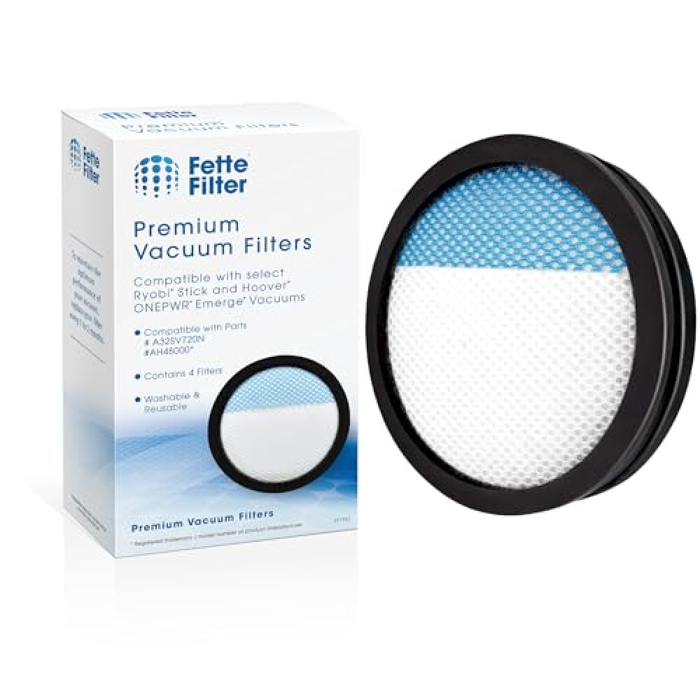 Fette Filter - Replacement Filter Compatible with Ryobi Stick Vacuum PCL720 PBLSV716 PBLSV717 Part # A32SV720N Also Compatible with Hoover ONEPWR Emerge BH53600 BH53602 Part # AH48000 - Pack of 1