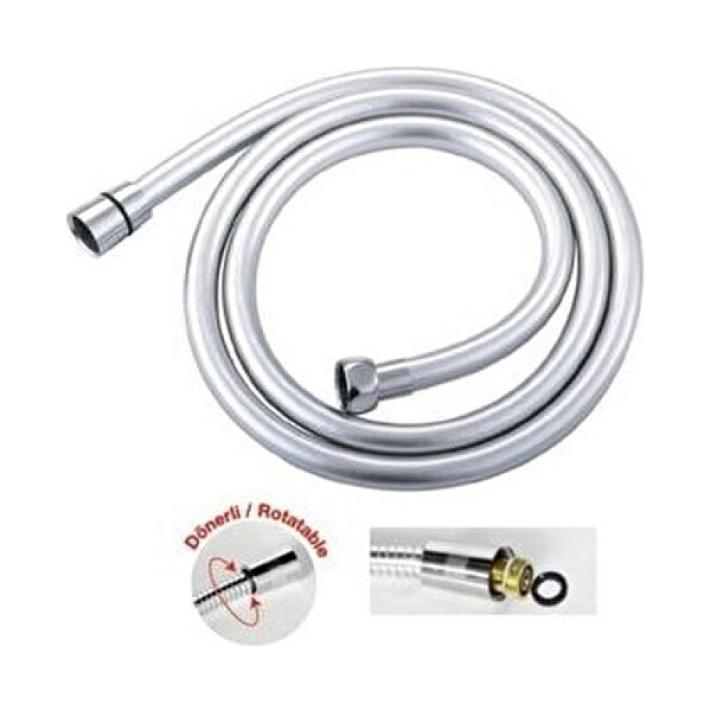 Feyza Pvc Silver Grohe Tip Duş Spiral Hortumu Duş Seti Fiyatı