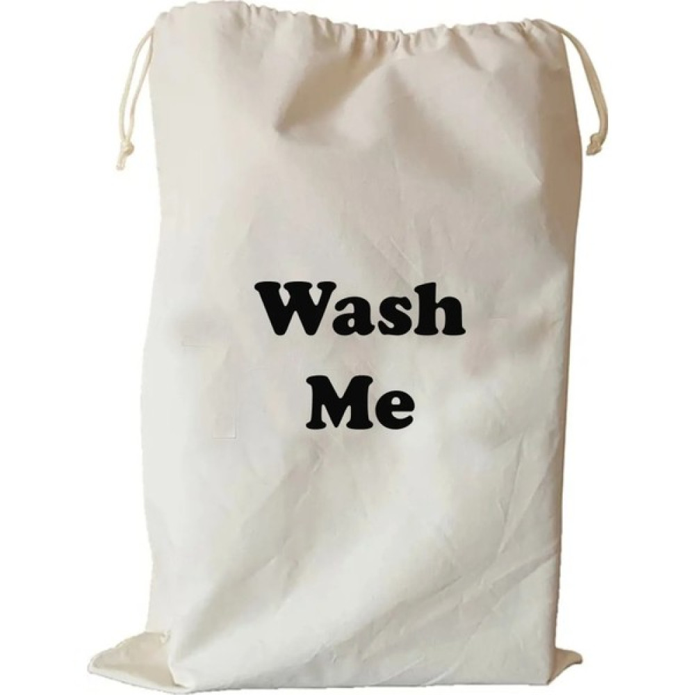 Feza Bagg Store Wash Me Desenli Kanvas Çok Amaçlı Kirli Çamaşır Torbası 50X70 1 Adet Sepet Fiyatı