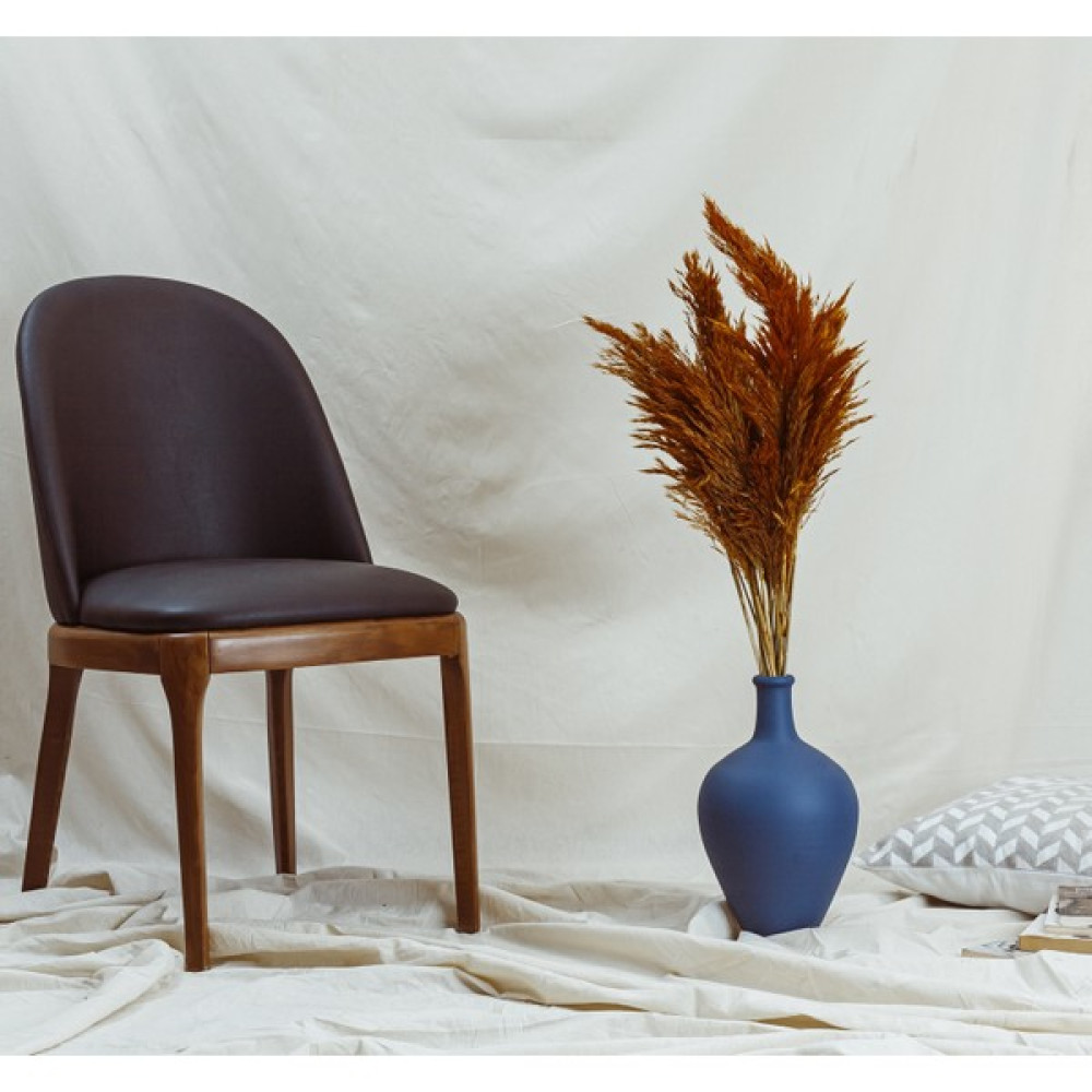 F&F Home Seramik Vazo ve 15 Adet Pampas Mavi/turuncu Vazo Fiyatı