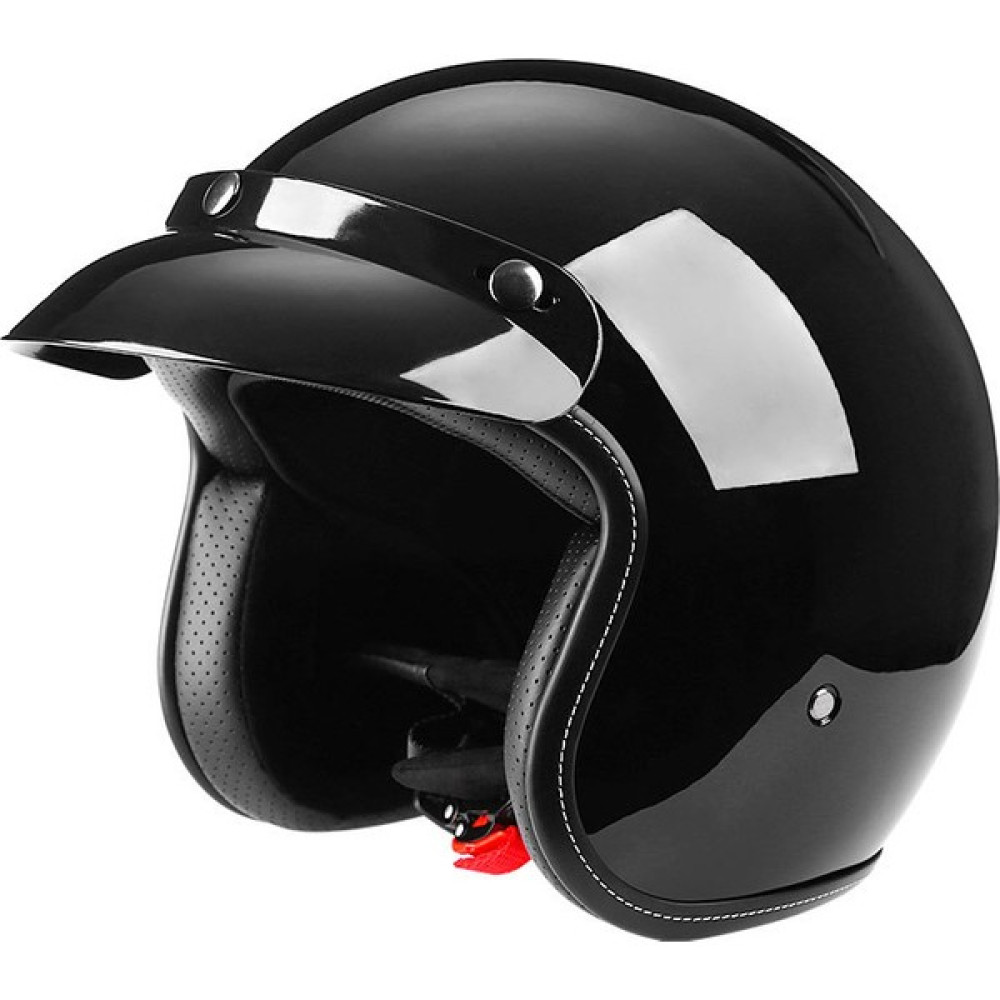 FHJMT Abia 701 Retro Kask Motosiklet Kaskı Moda Yarım Kask Harley (Yurt Dışından) - Beyaz - Kırmızı - Siyah - 3XL Motorsiklet Kaskları Fiyatı