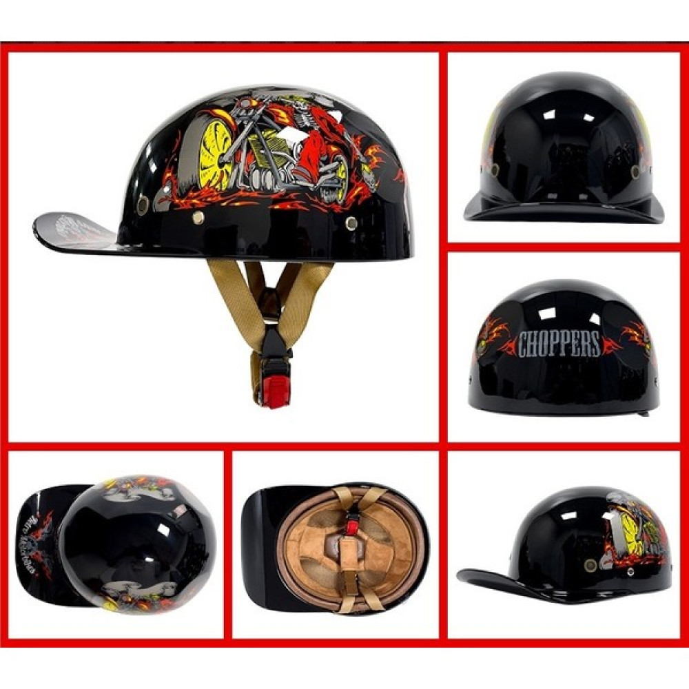 FHJMT Binicilik Kız Sevimli Beyzbol Şapkası Motosiklet Harley Kask Retro Yarım Kask (Yurt Dışından) - Beyaz - 2XL Motorsiklet Kaskları Fiyatı