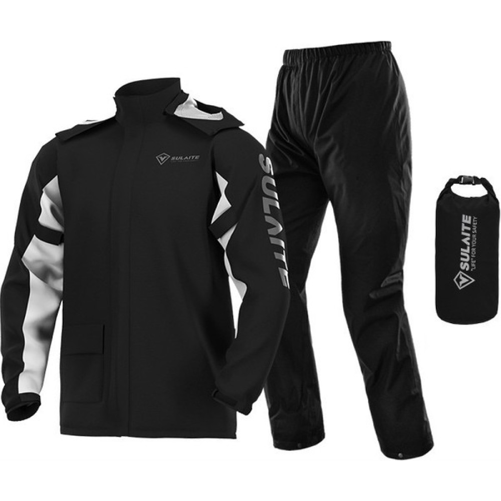 FHJMT Sulaıte Motosiklet Yağmurluk Yağmurluk Pantolon Bölünmüş Takım (Yurt Dışından) - Beyaz - Kırmızı - Siyah - 3XL Motorsiklet Sürücüsü Giyim & Ayakkabı Fiyatı
