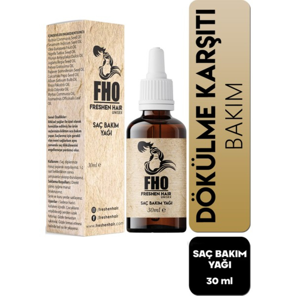 FHO Freshen Hair Dökülen Yavaş Uzayan Saçlara Özel Bitkisel Saç Bakım Serumu 1 x 30 Ml Oto Boyaları Fiyatı