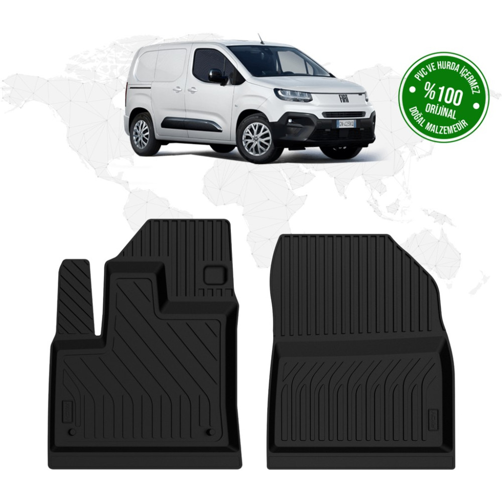 Fiat Doblo Panelvan 4d Havuzlu Paspas (Ön 2 Parça) 2024 Model ve Sonrası - Siyah Oto Paspas Fiyatı