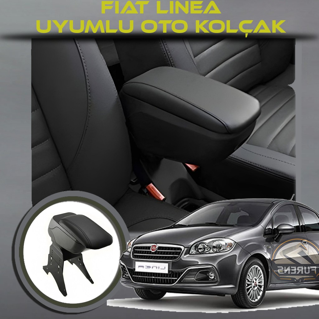 Fiat Linea Uyumlu Kol Dayama ve Kolçak Sürgülü Bardaklıklı Ayarlanabilir Siyah Deri Fincan / Bardak / Kahve Takımı Fiyatı