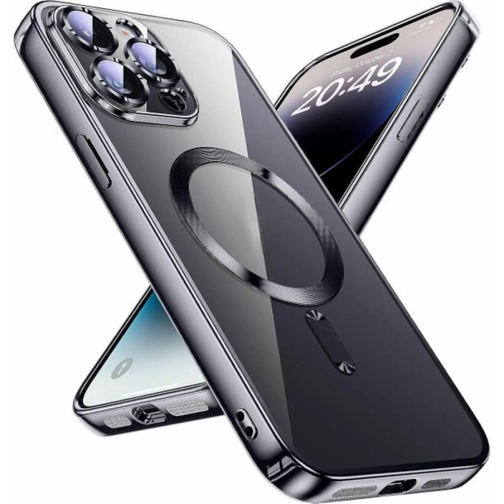 Fibaks Apple iPhone 11 Kılıf Kamera Lens Korumalı Magsafe Şarj Kilifi Şeffaf Renkli Yumuşak Kapak - Siyah Cep Telefonu Kılıfı Fiyatı