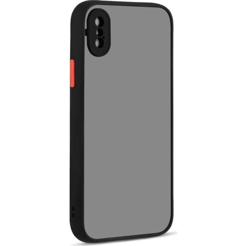 Fibaks Apple iPhone XS MAX Kılıf Kamera Korumalı Mat Renkli Buzlu Hux Silikon Siyah - iP XS MAX Cep Telefonu Kılıfı Fiyatı