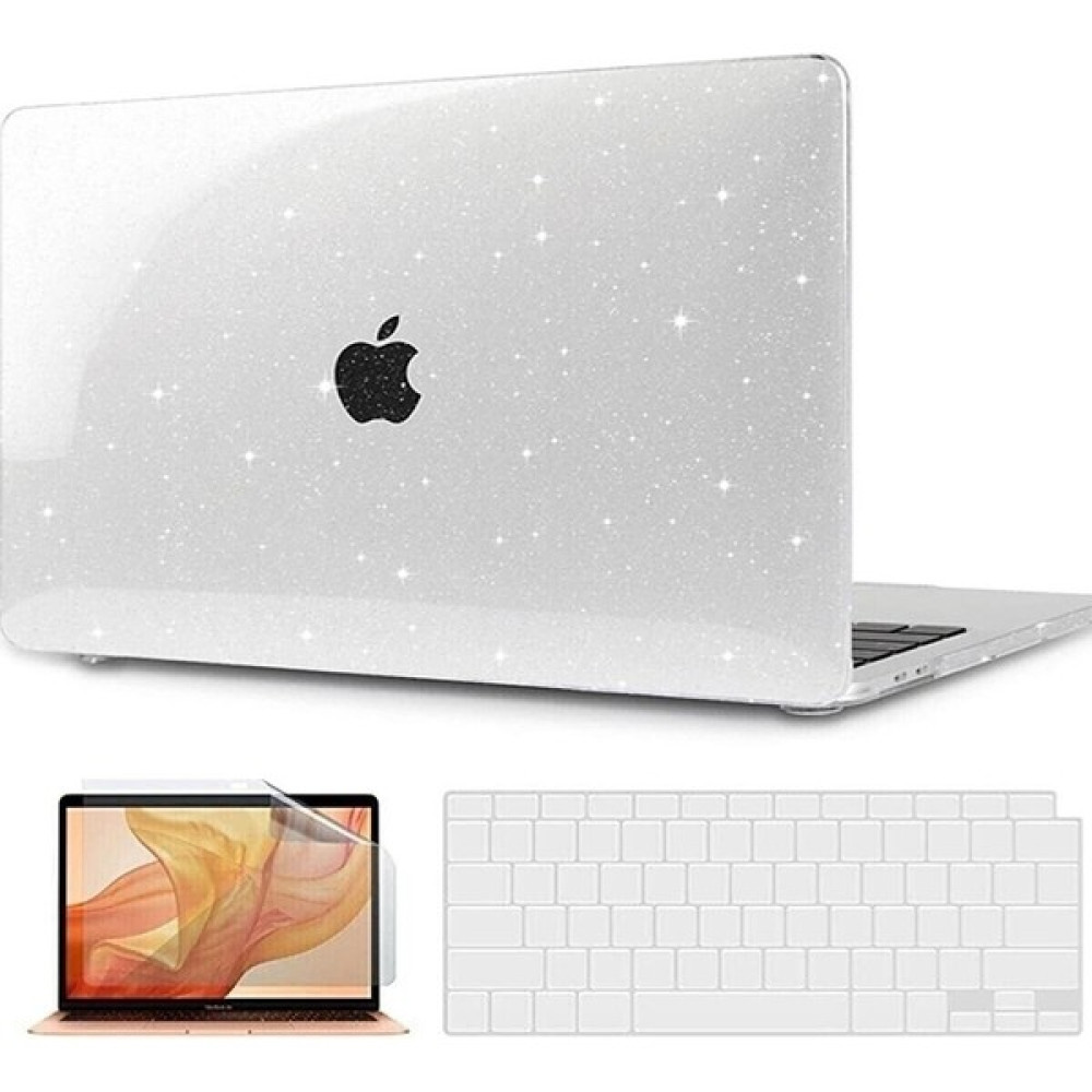 Fibaks Apple Macbook Air 13.6 2022 M2 Çip A2681 Uyumlu Kristal Simli Şeffaf Transparan Koruyucu Kapak - Air M1/M2 A2681 Tablet Pc Aksesuarları Fiyatı
