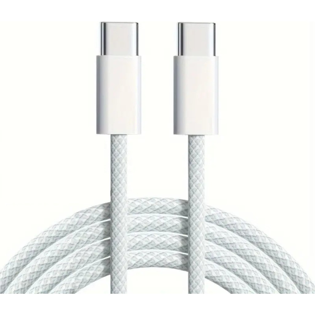 Fibaks iPhone Samsung Xiaomi Huawei Type-c to Type-C 60W 1M Halat Örgü Hızlı Şarj ve Data Kablosu - Beyaz Cep Telefonu Şarj Cihazı Fiyatı