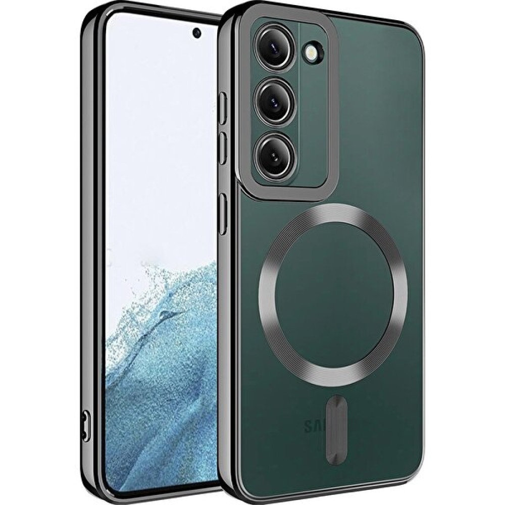Fibaks Samsung Galaxy S22 Kılıf Kamera Lens Korumalı Magsafe Şarj Destekli Renkli Yumuşak Kapak - Siyah - Glx S22 Cep Telefonu Kılıfı Fiyatı