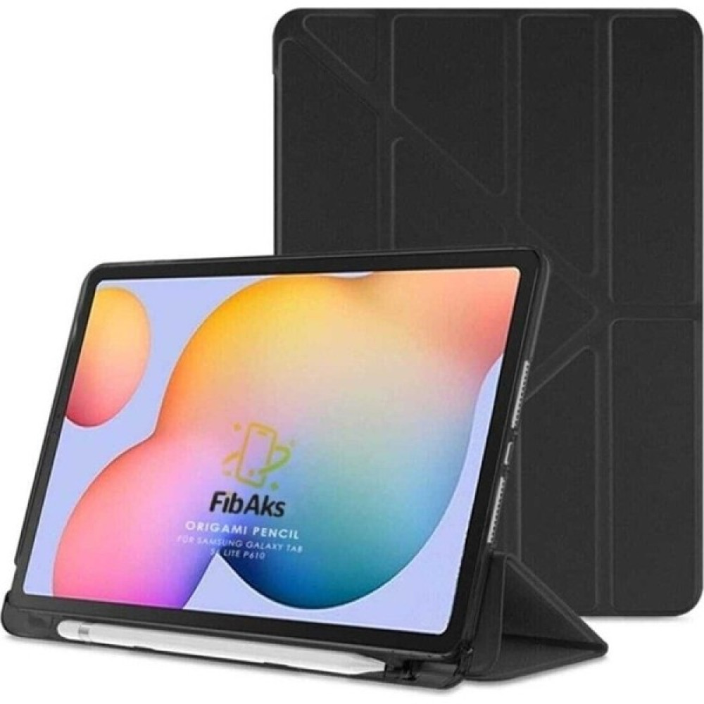 Fibaks Samsung Galaxy Tab A8 SM-X200 X205 2021 Kılıf Tri Folding Standlı Kalemlikli Kalem Bölmeli 3 Katlamalı Standlı Uyku Modlu Smart Kapak - Siyah Tablet Kılıfı Fiyatı