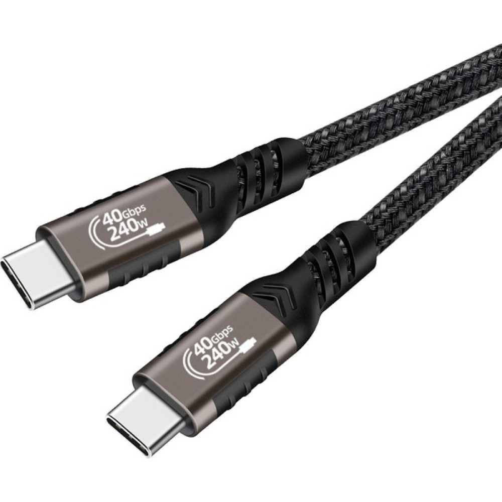 Fibaks Thunderbolt Uyumlu Type-C To Type-C Usb4 Pd 0.2 Metre Data Kablosu 240W 40GBPS 8k 60Hz - Siyah - 0.2M Cep Telefonu Kablosu Fiyatı