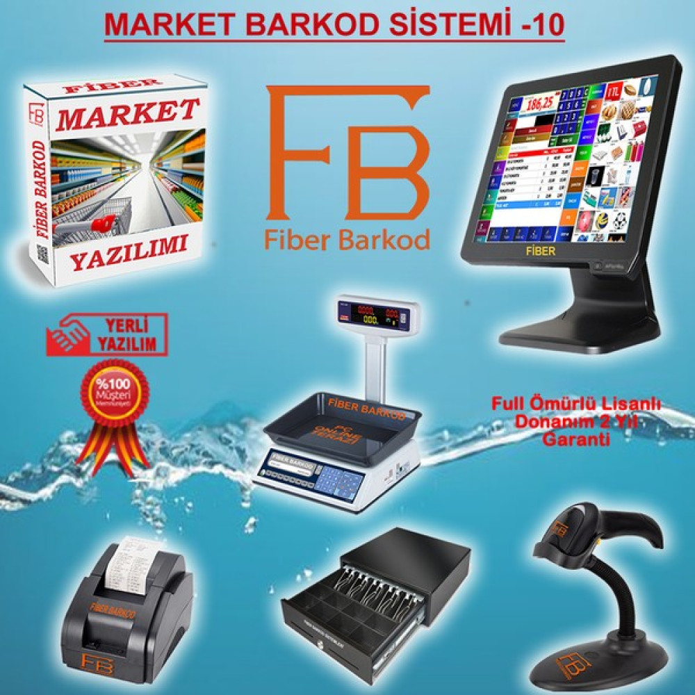 Fiber Barkod Market Barkod Sistemi-10 Full Sistem / Fiber Barkod - J1800 Oto Boyaları Fiyatı