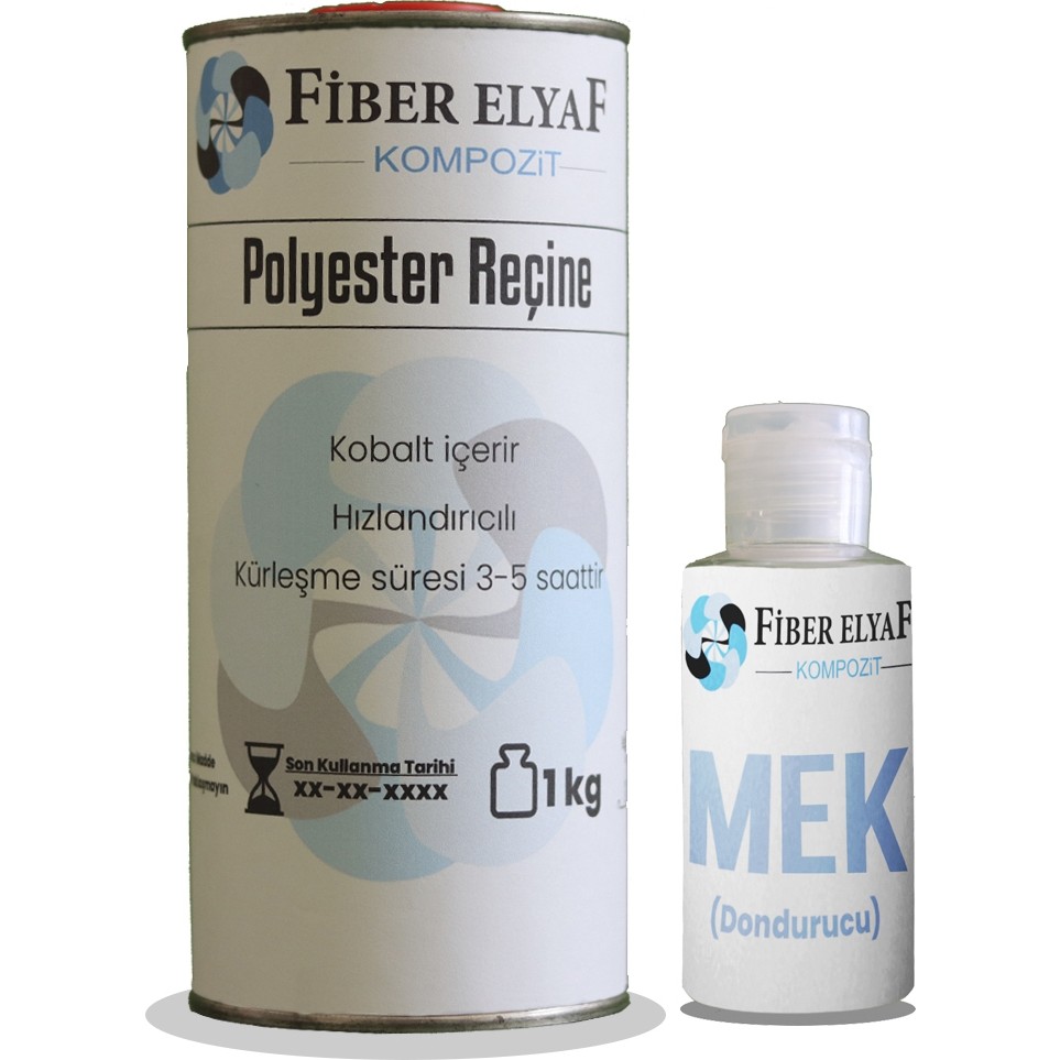 Fiber Elyaf Kompozit Fiber Elyaf Polyester Reçine 1kg. (Sertleştiricili)+Mek 10 Gr. Diğer Fiyatı