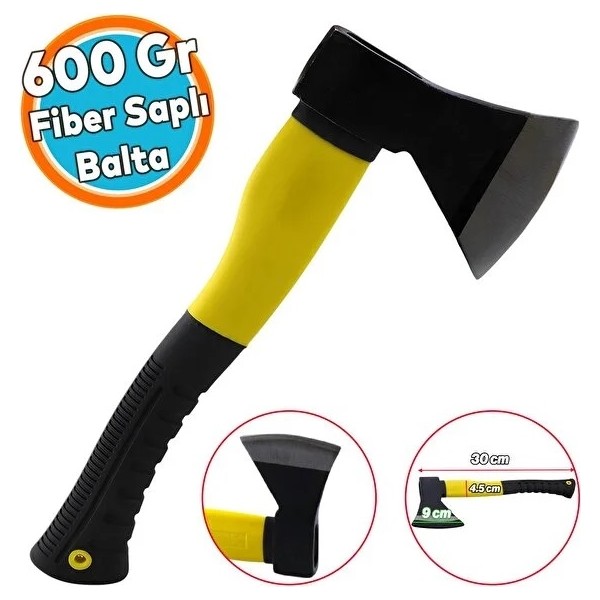 Fiber Saplı Balta Nacak Kamp Odun Kesme - Kırma Budama Kemik Kesme Bölme 600 gr Diğer Fiyatı