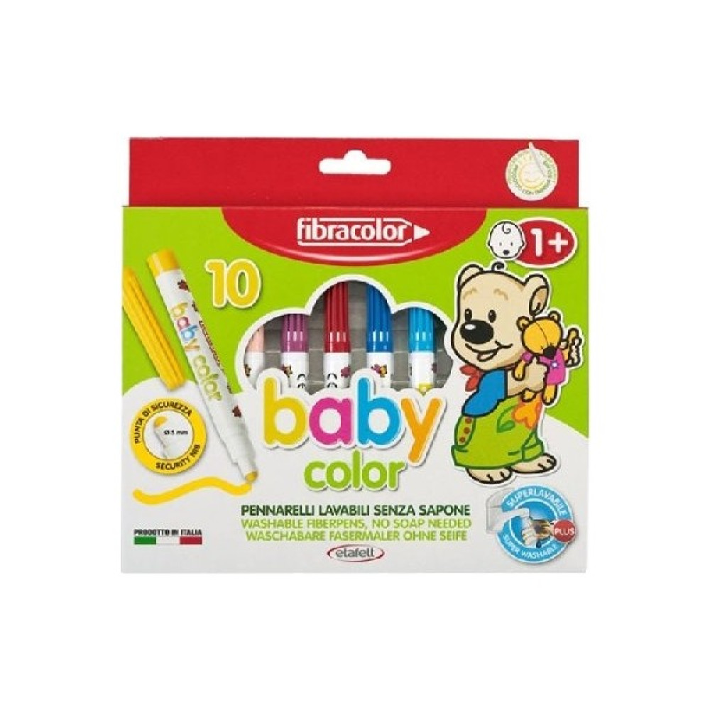 Fibracolor Baby Color 1+ Yaş Bebekler İçin Keçeli Kalem 10 Renk Keçe Uçlu Kalem Fiyatı