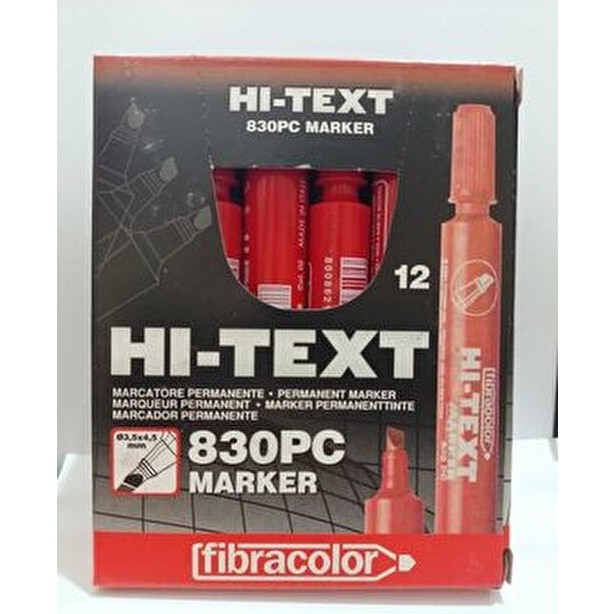 Fibracolor Hı-Text 830PC Marker Kırmızı Kesik Uçlu Koli Kalemi 12'li Kutu Ölçüler 0,3x6,4 mm Kalem & Yazı Gereçleri Fiyatı