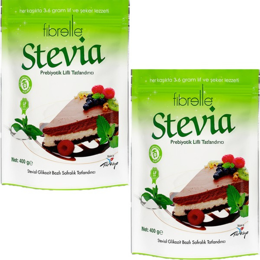 Fibrelle 2 Adet Fibrelle Prebiyotik Lifli Stevia Toz Tatlandırıcı - 800 gr Diğer Fiyatı