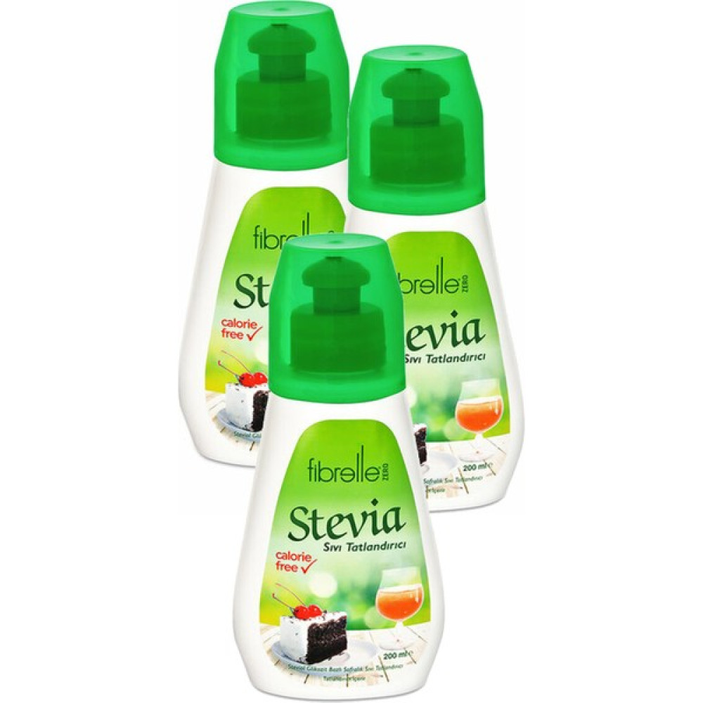Fibrelle 3 Kutu Fibrelle Stevia Sıvı Tatlandırıcı Zero 0 Kalori 200 Ml. - 200 gr Diğer Fiyatı