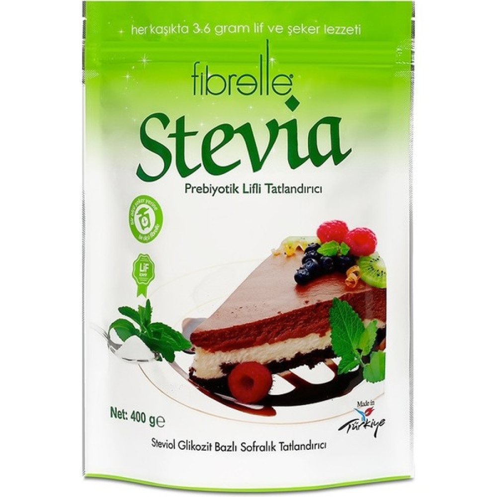 Fibrelle Prebiyotik Lifli Stevialı Tatlandırıcı 400 gr Stevia Tatlandırıcı Toz ve Küp Şeker Fiyatı