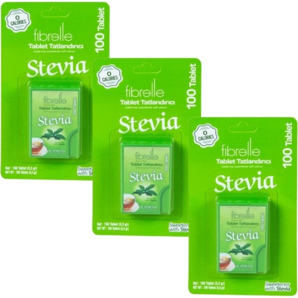 Fibrelle Stevia Tablet Tatlandırıcı 100 Tablet x 3 Adet - 100 gr Diğer Fiyatı