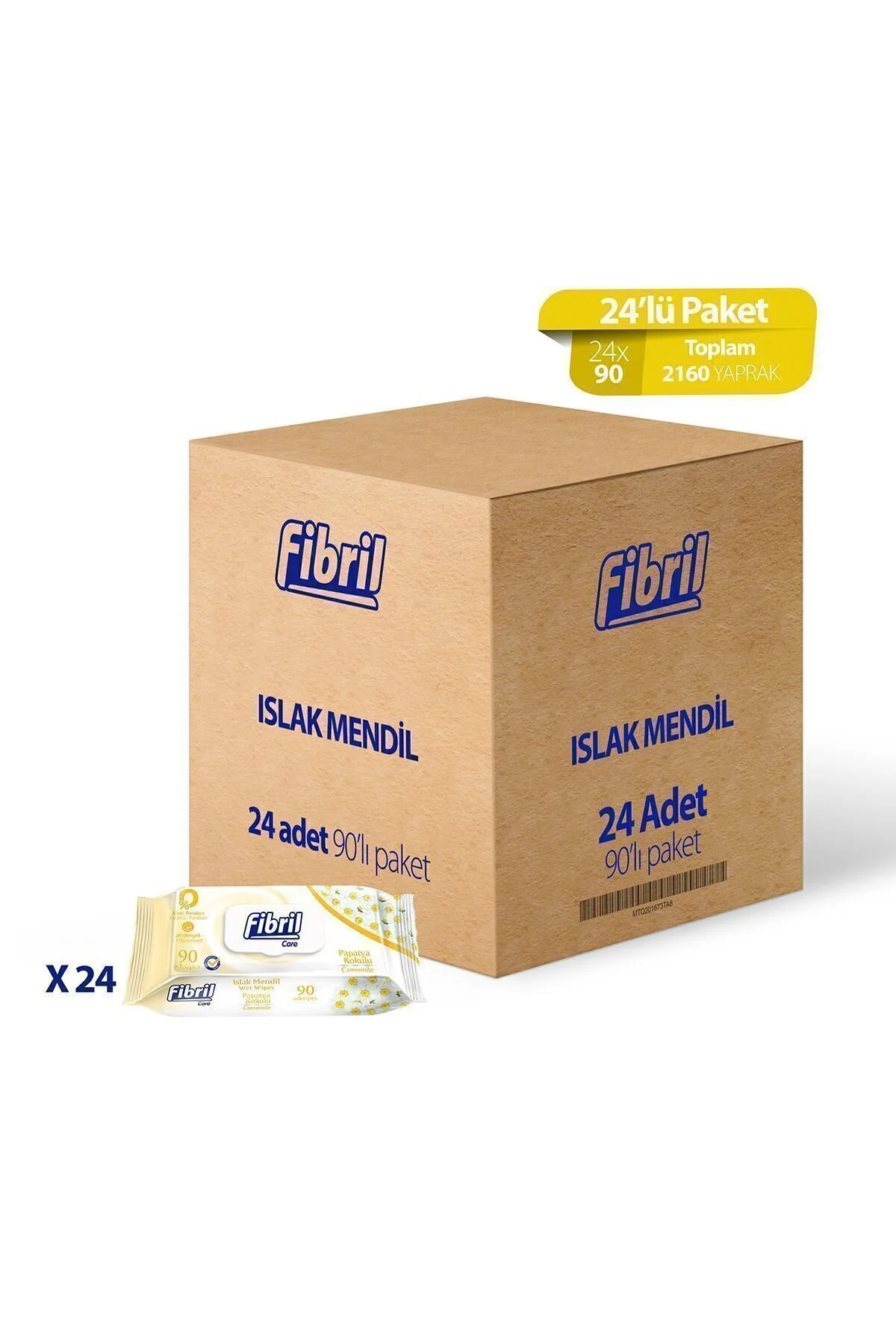 Fibril Care Papatya Kokulu Islak Mendil 24x90 Lı Paket 2160 Yaprak" Bebek Mendil-Islak Mendil Fiyatı