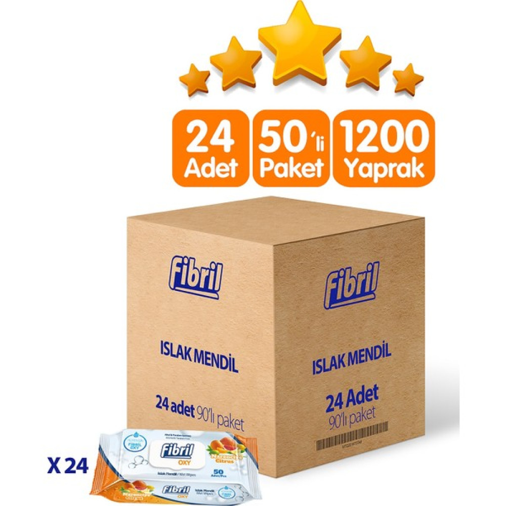 Fibril Oxy Narenciye Kokulu Islak Mendil 24X50 Lı Paket Bebek Bakım Fiyatı