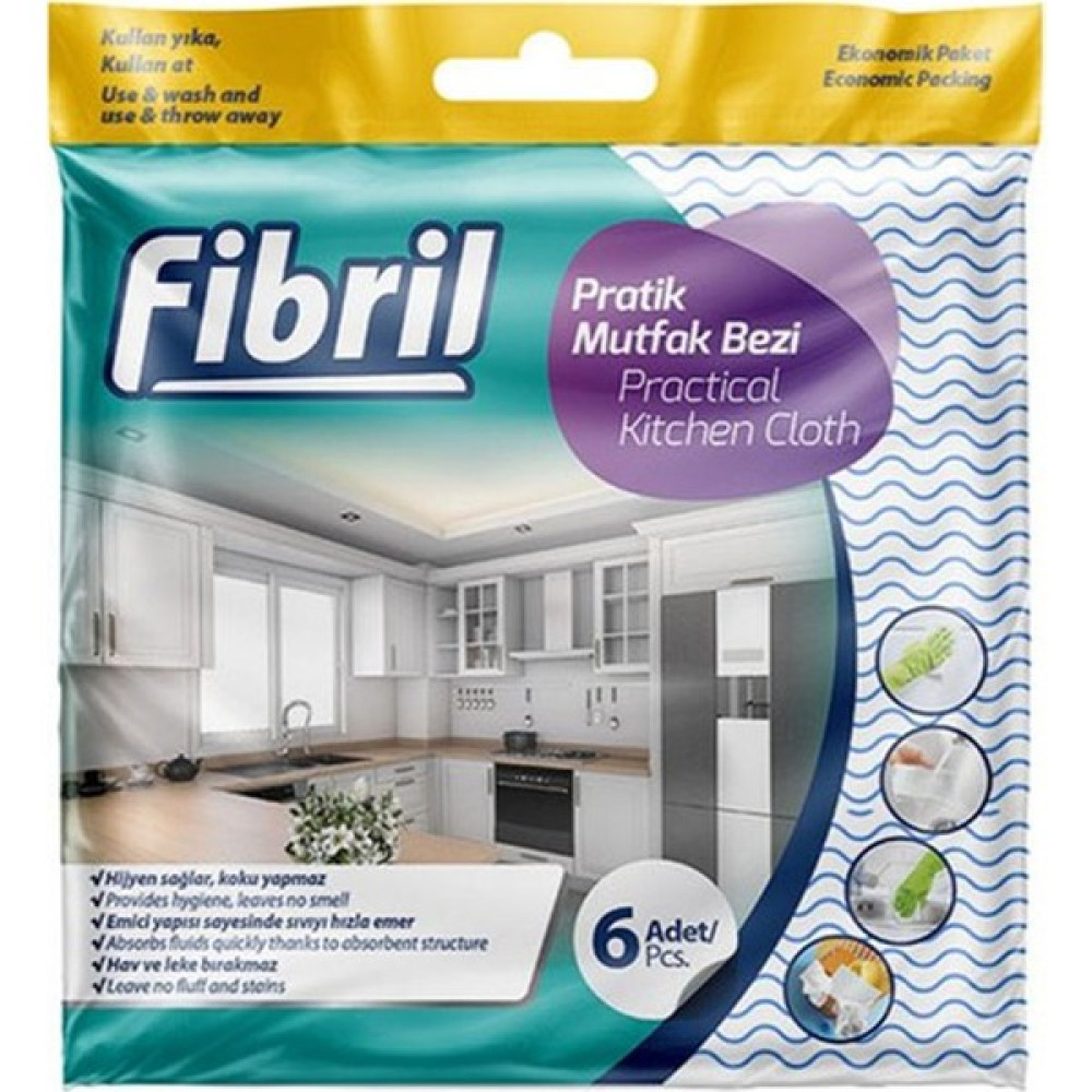 Fibril Pratik Mutfak Bezi 6 Lı Temizlik Malzemeleri Fiyatı