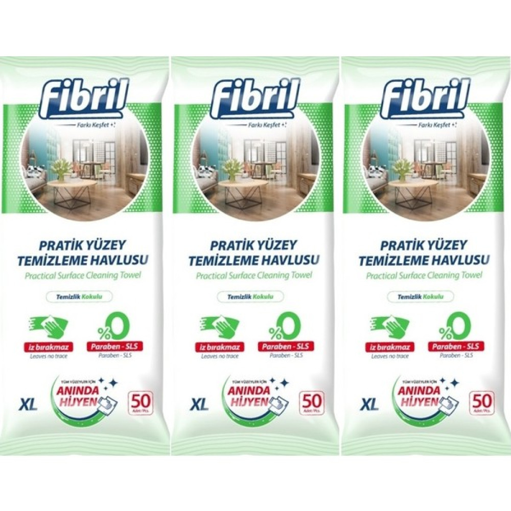 Fibril Yüzey Temizlik Havlusu 50 Yaprak Xl Temizlik Kokulu 3 Lü Set 150 Yaprak Plastik Kapaklı Bebek Bakım Fiyatı