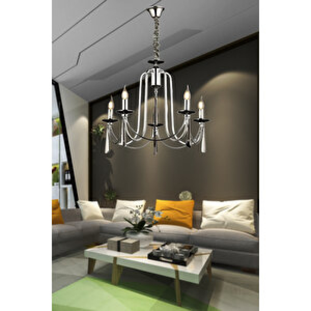 Fico Home Luxury Modern Elegance Kontes Sarkıt Avize Krom 5'li Countess Avize Avize Fiyatı