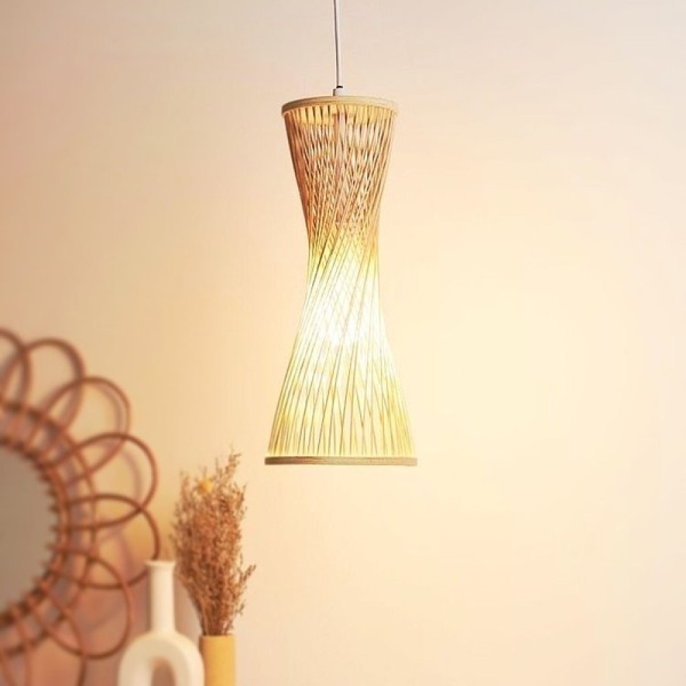 Fico Home Modern Tasarım Doğal Ahşap, Bambu, Bohem, Modern, Naturel, Rattan, Hasır, Aydinlatma Sarkıt - Bambu Avize Fiyatı