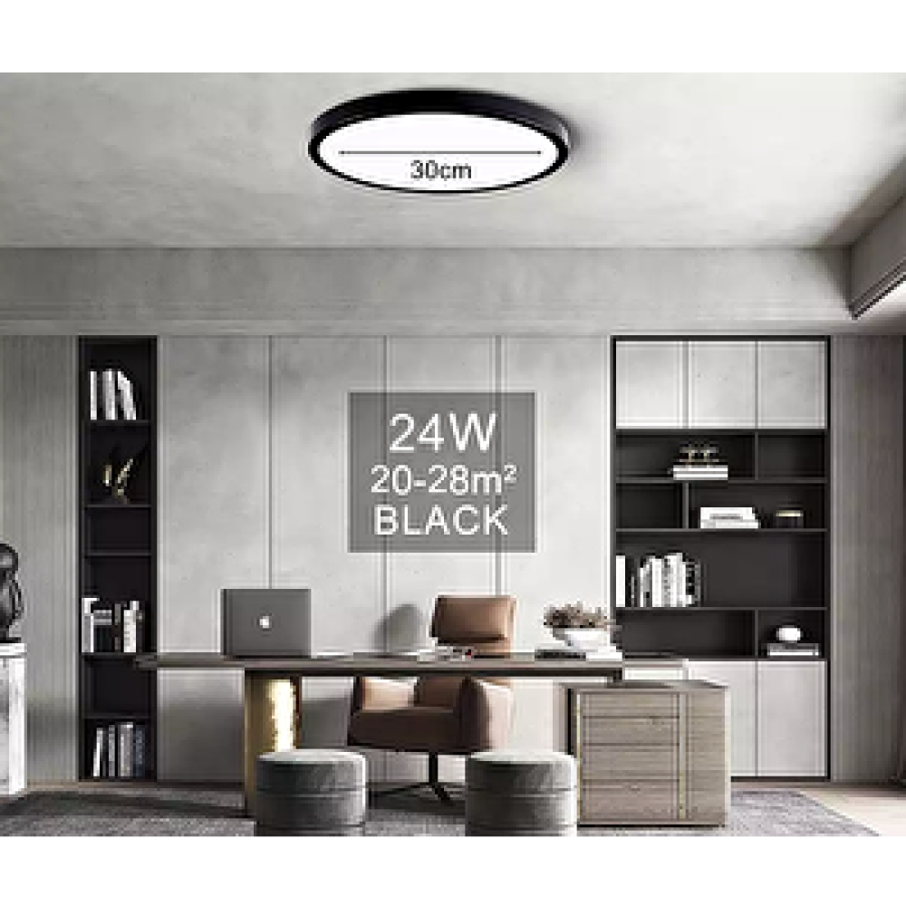 Fico Home Modern Tavana Sıfır Plafonyer Panel Led Avize 6500k Buz Beyazı I Siyah Gövde Avize Fiyatı