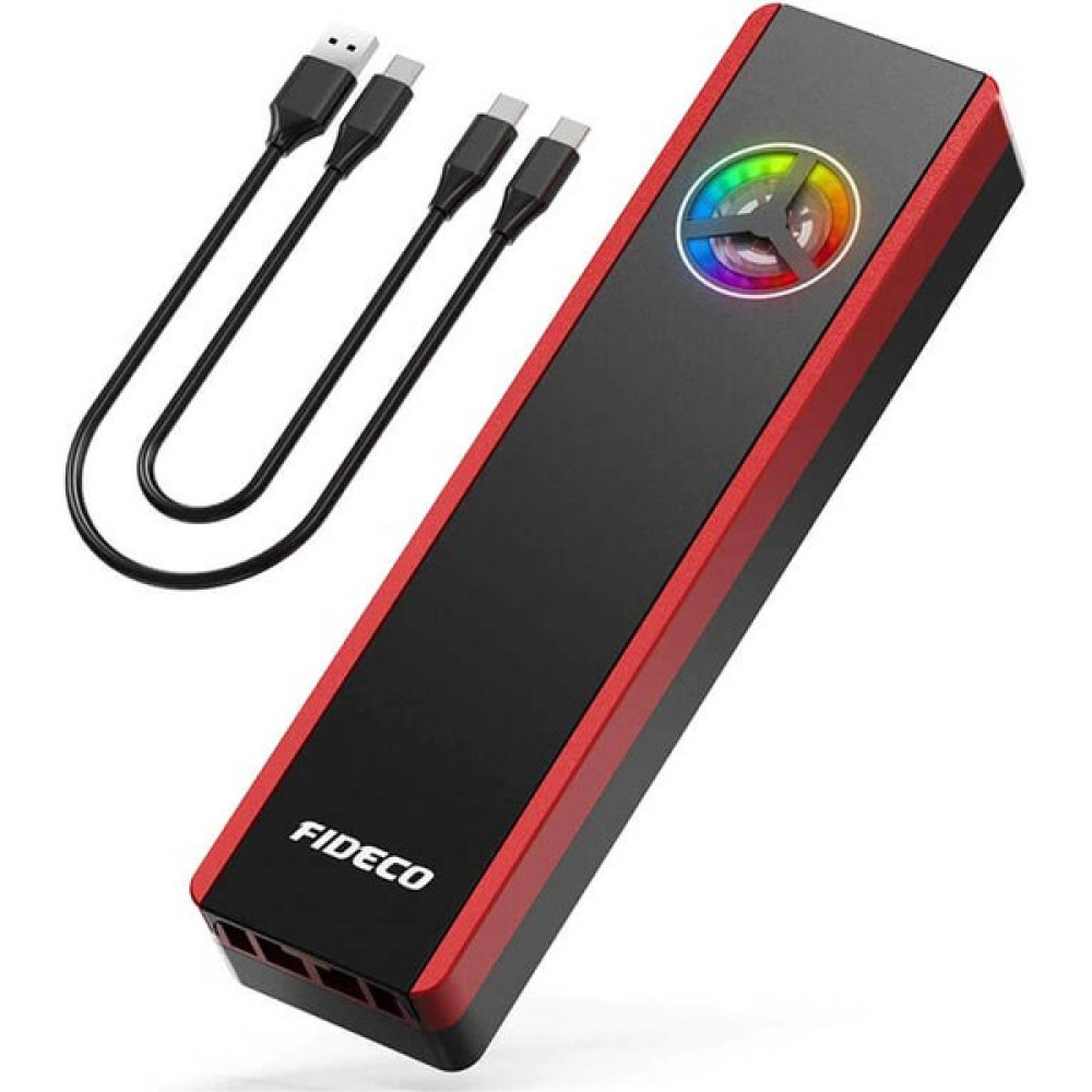 Fideco M.2 Nvme Fanlı Sata SSD Type-C Alüminyum Disk Kutusu - Siyah HDD Kutuları Fiyatı