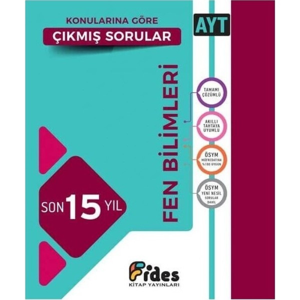 Fides Yayınları 2022 AYT Fen Bilimleri Son 15 Yıl Konularına Göre Çıkmış Sorular Ders Sınav Kitapları Fiyatı