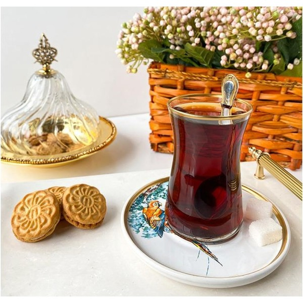 Fidex Home Parrot Porselen Çay Takımı Seti 12 Parça - 6 Adet - Renkli - 100 ml Fincan / Bardak / Kahve Takımı Fiyatı