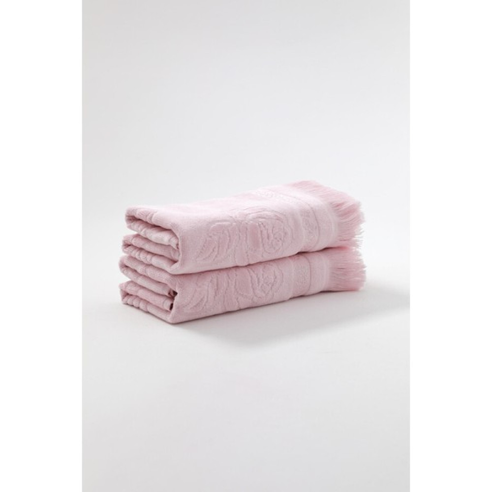 Fiesta  Fiesta Kadife Etamin Saçaklı 2li El Havlusu 50x90 - Pembe - 50 x 90 cm El / Yüz Havlusu Fiyatı