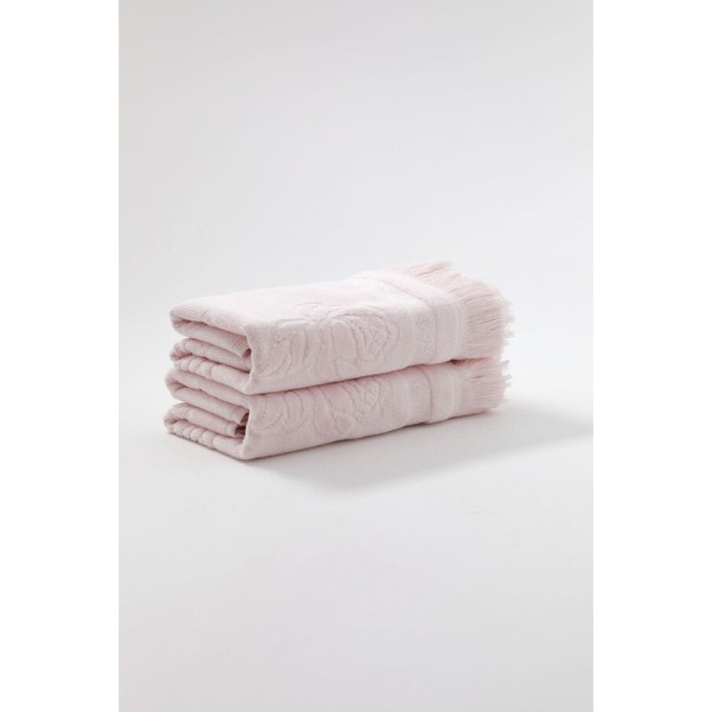Fiesta Fiesta Kadife Etamin Saçaklı 2li El Havlusu 50x90 - Pudra - 50 x 90 cm El / Yüz Havlusu Fiyatı