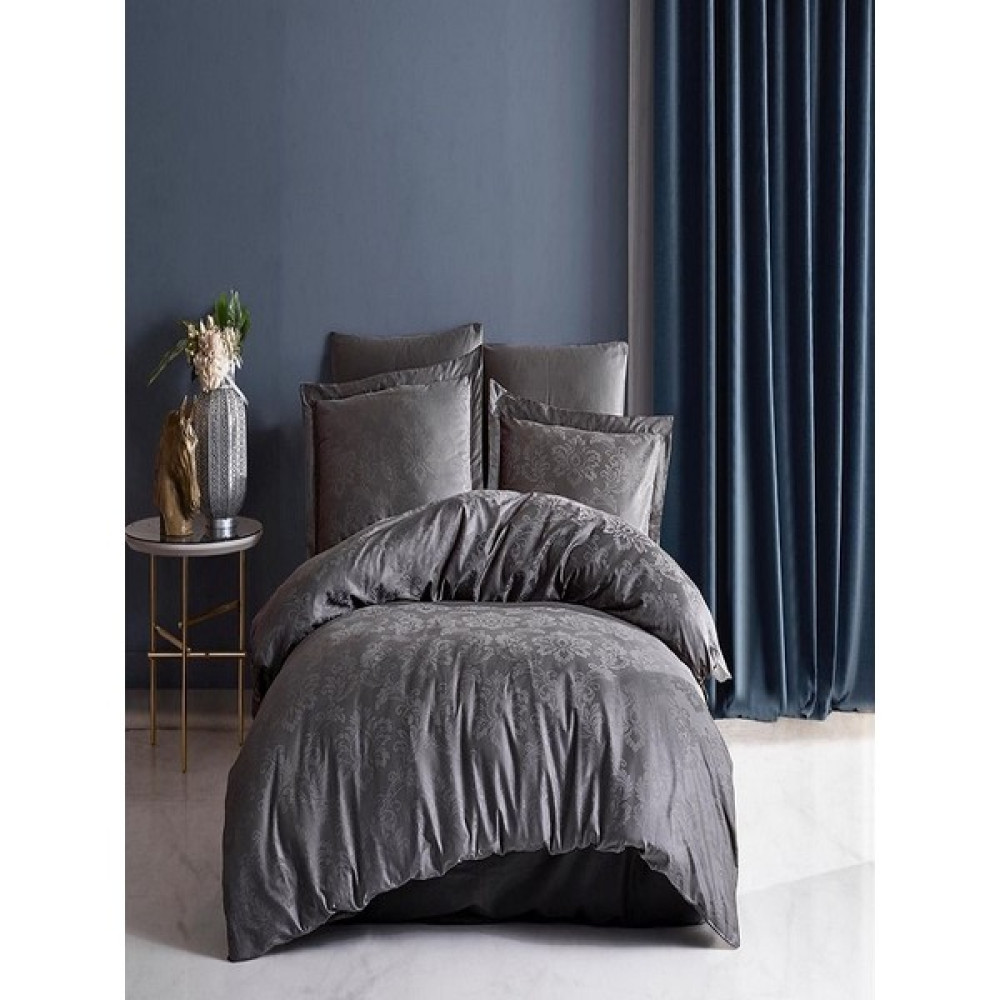 Fiesta Home Sandra Çift Kişilik 6 Parça Antrasit Renk Pamuk Saten Nevresim Takımı - 240 x 260 cm Nevresim Takımı Fiyatı